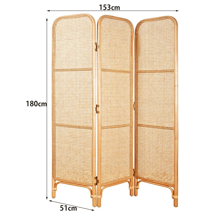 Foldable Rattan Room Divider