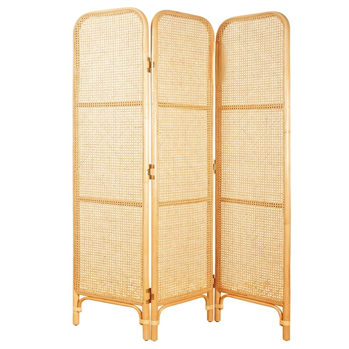 Foldable Rattan Room Divider