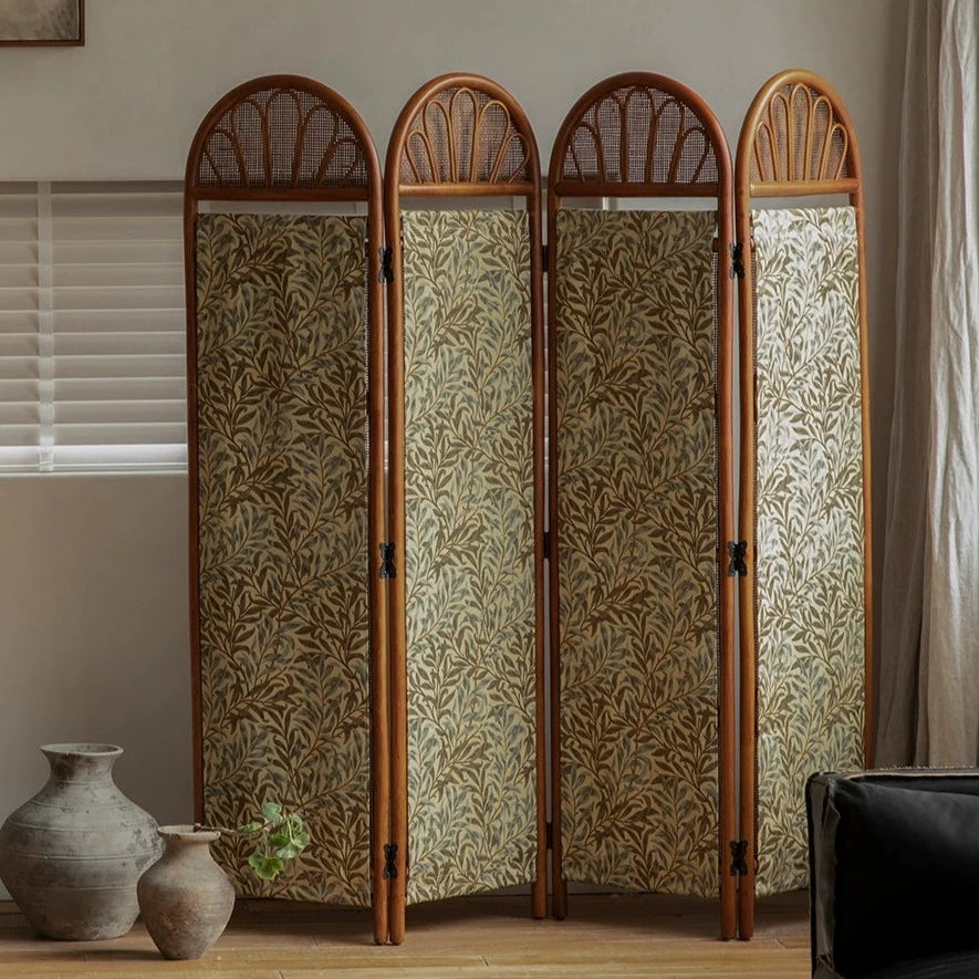 Painted Rattan Room Divider