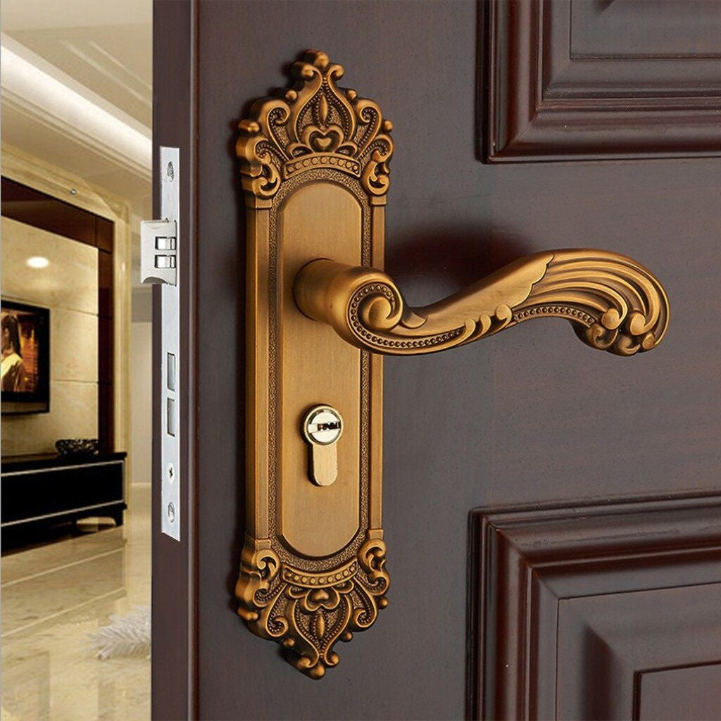 Vintage Mortise Bedroom Door Lever Lock Set