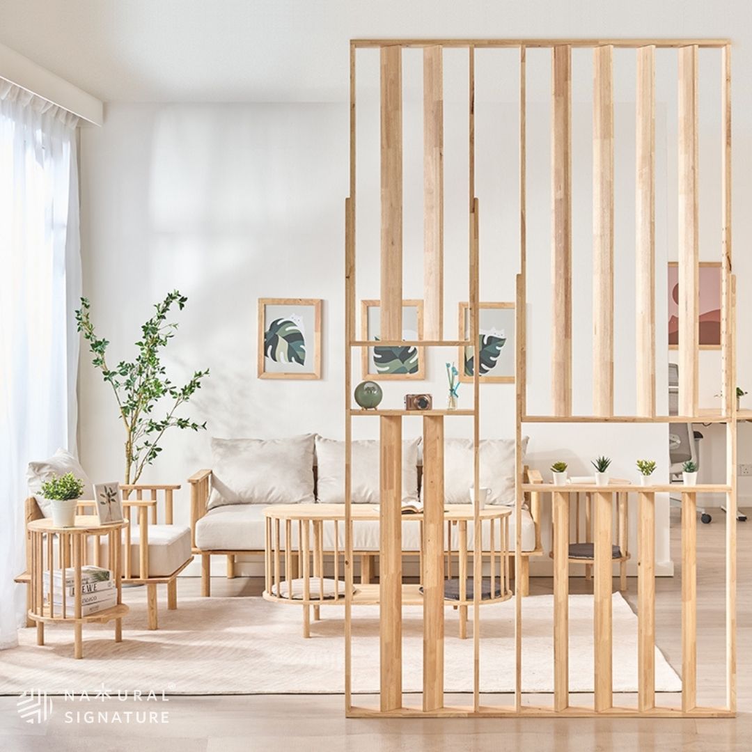 Wood Striped Room Divider