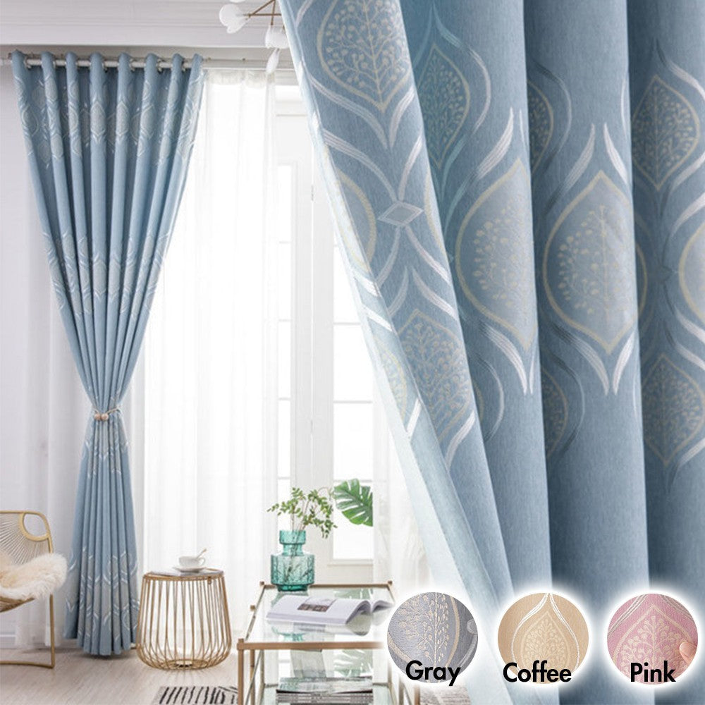 Jacquard Blackout Sliding Door Curtain
