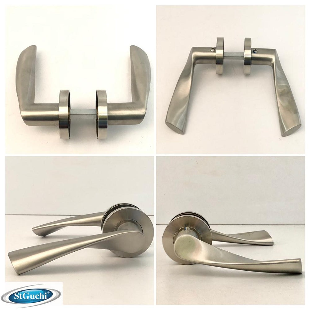 SUS304 Stainless Steel Euro Plate Lever Door Handle