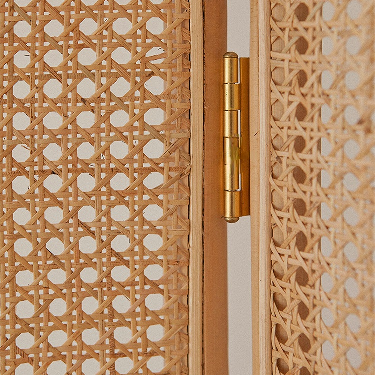 Foldable Rattan Room Divider