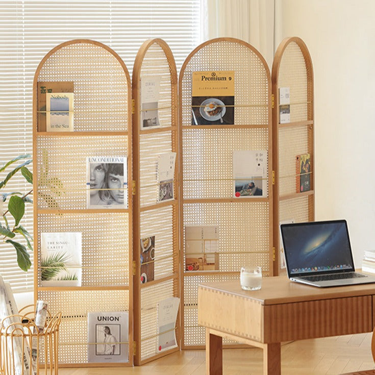 Rattan Foldable Freestanding Divider