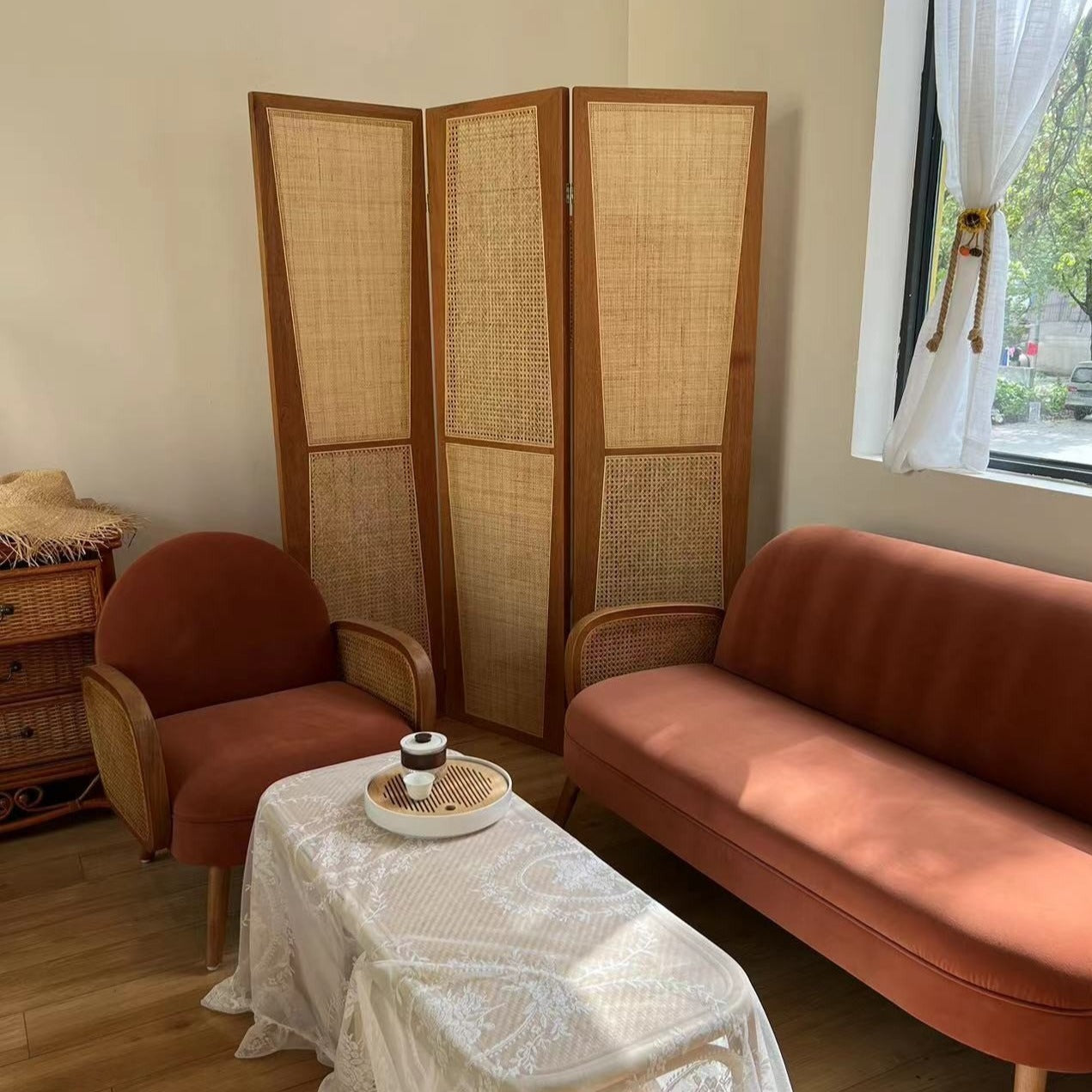 Decorative Rattan Privacy Divider