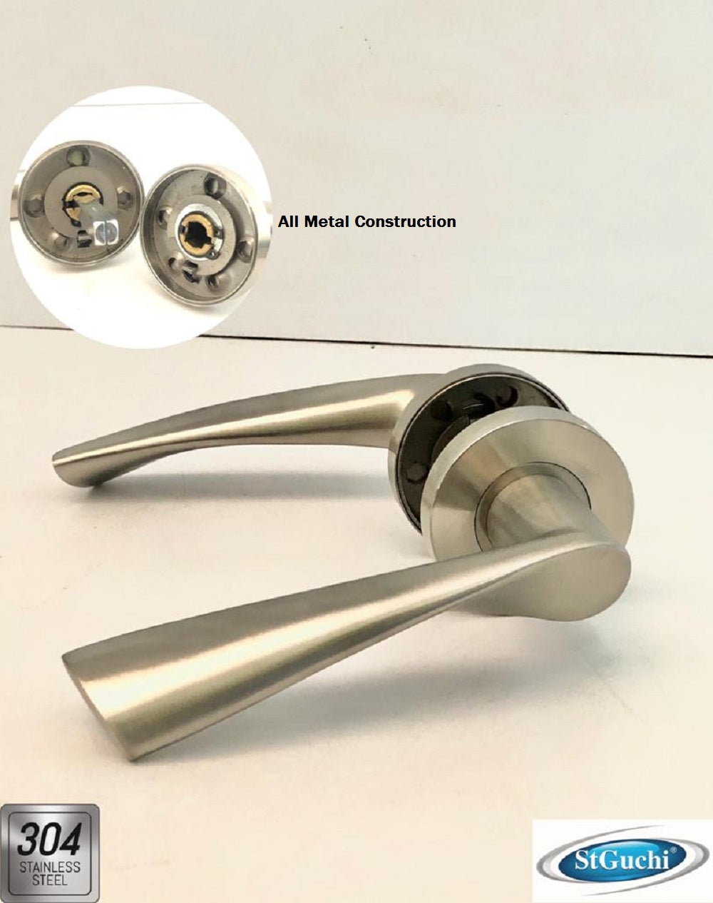 SUS304 Stainless Steel Euro Plate Lever Door Handle