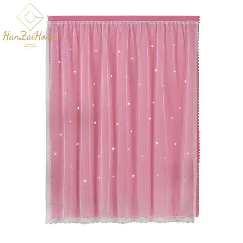 2-Layer Hollow Star Double Layer Blackout Curtain