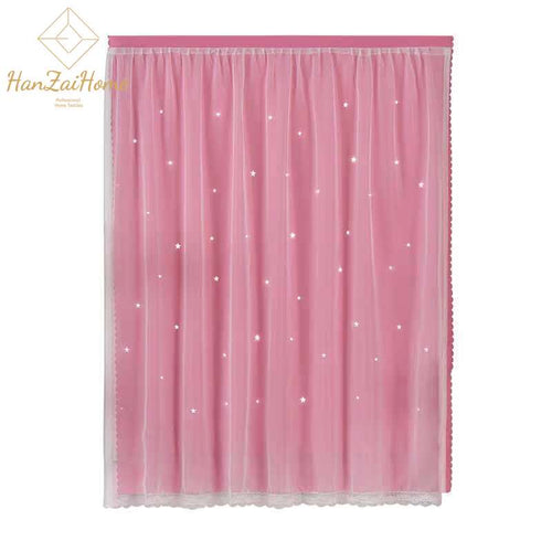 2-Layer Hollow Star Double Layer Blackout Curtain