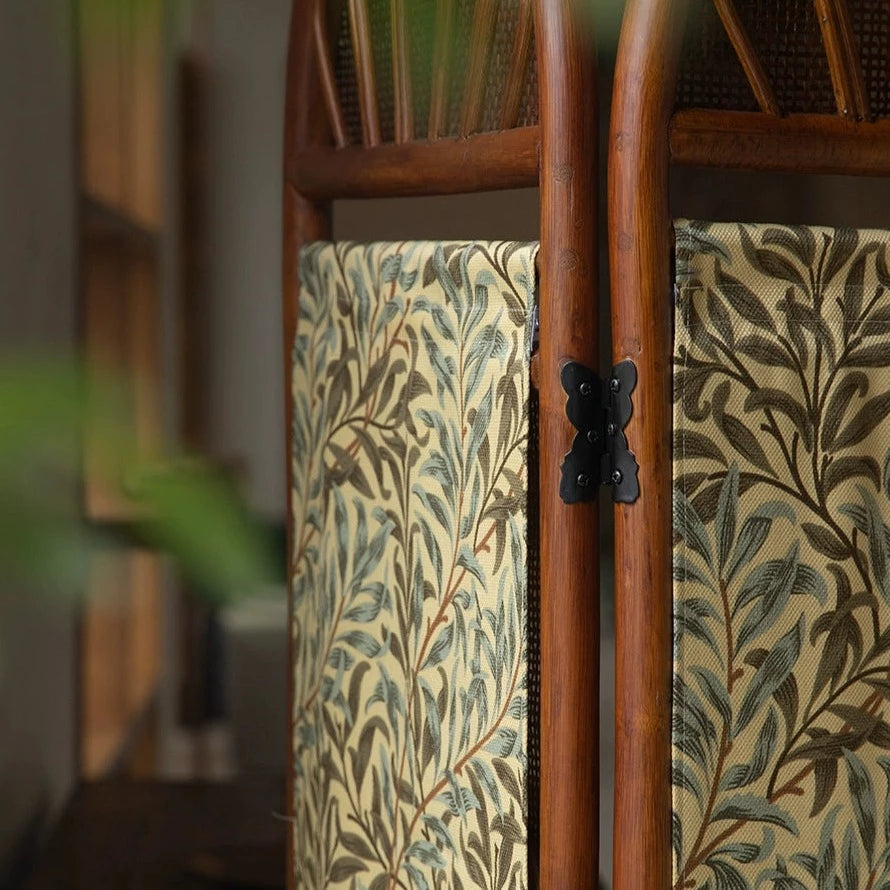 Painted Rattan Room Divider