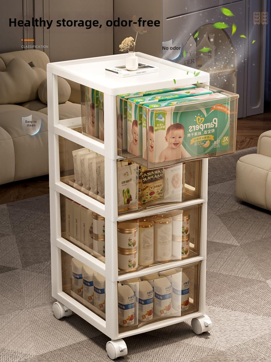 Nordic Plastic Under Table Drawer Storage Cart