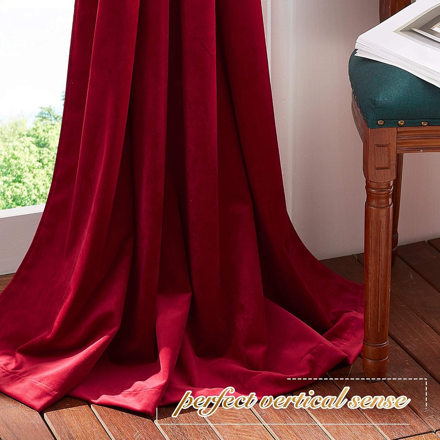 Christmas Red Velvet Heat Block Blackout Curtain