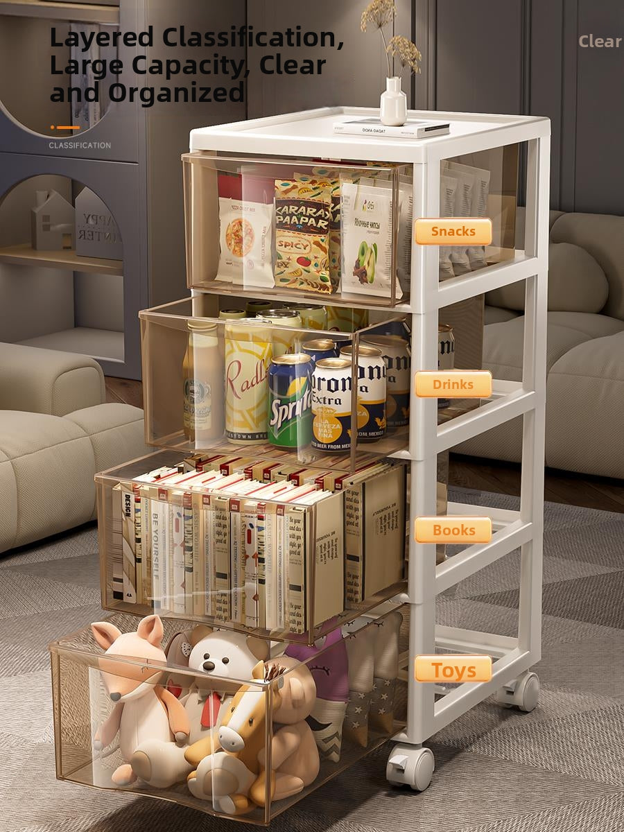 Nordic Plastic Under Table Drawer Storage Cart