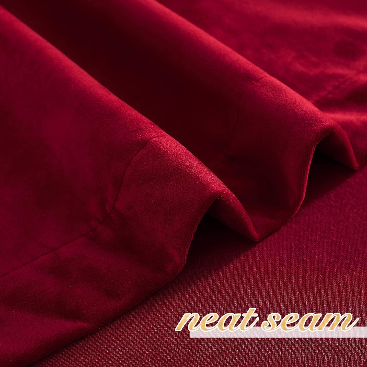 Christmas Red Velvet Heat Block Blackout Curtain