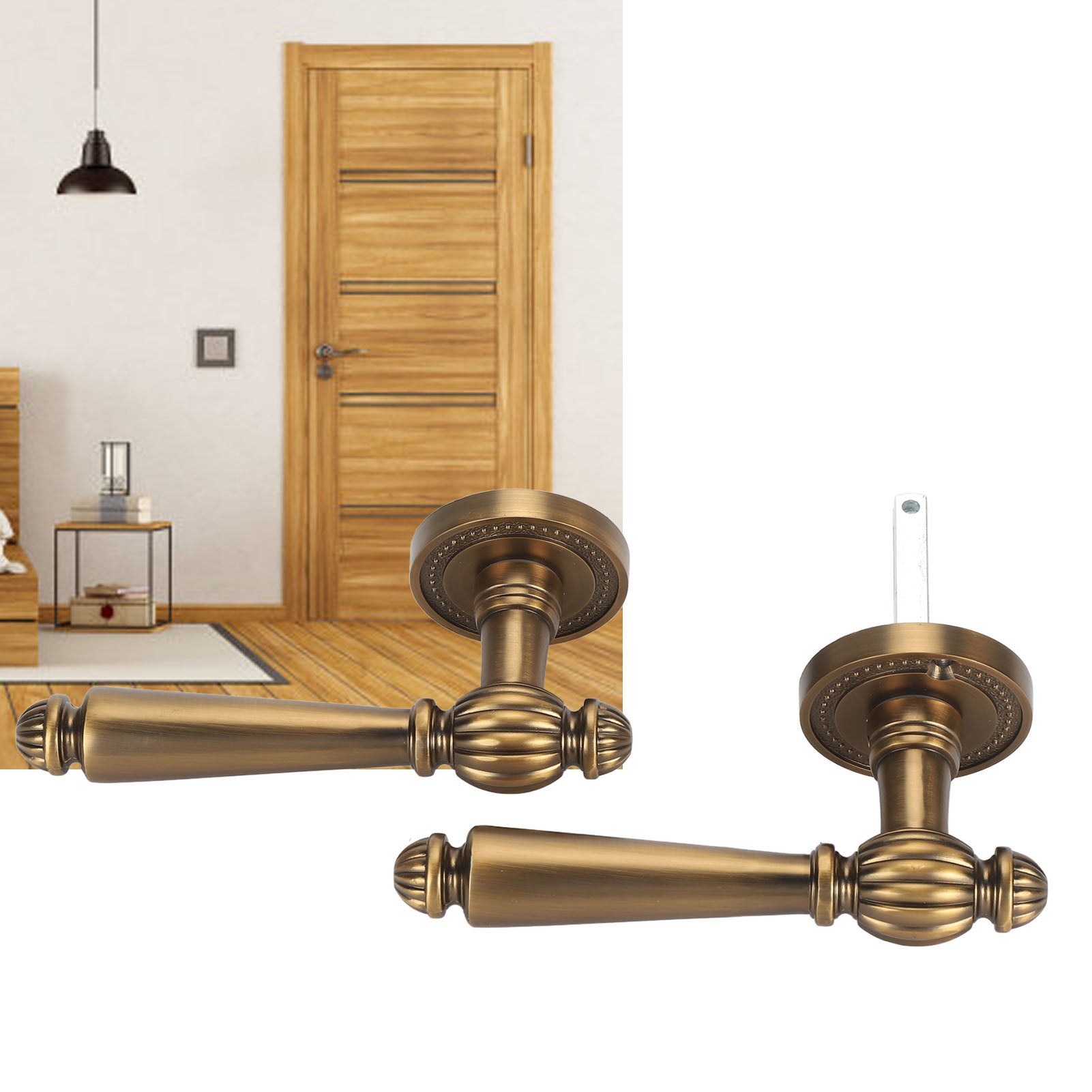 Retro Bronze Mute Door Lock Set