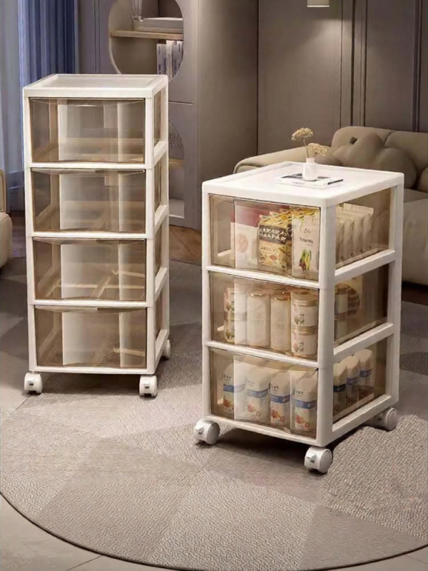 Nordic Plastic Under Table Drawer Storage Cart