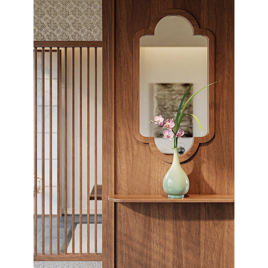 Wood Glass Storage Decorative Divider