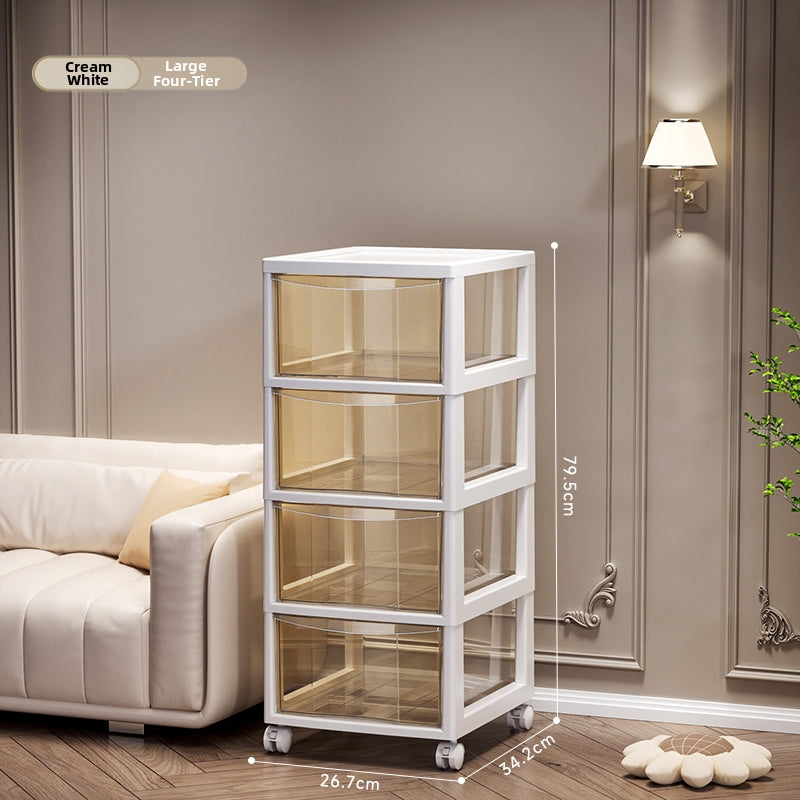 Nordic Plastic Under Table Drawer Storage Cart