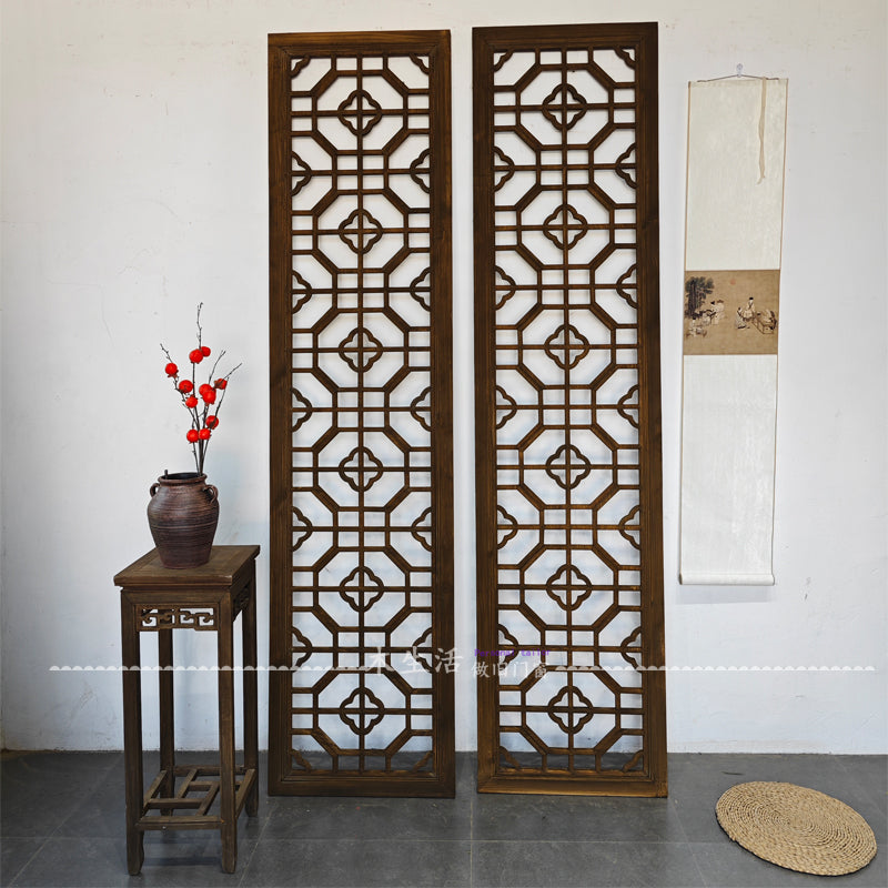 Carved Wood Hawthorn Lattice Screen