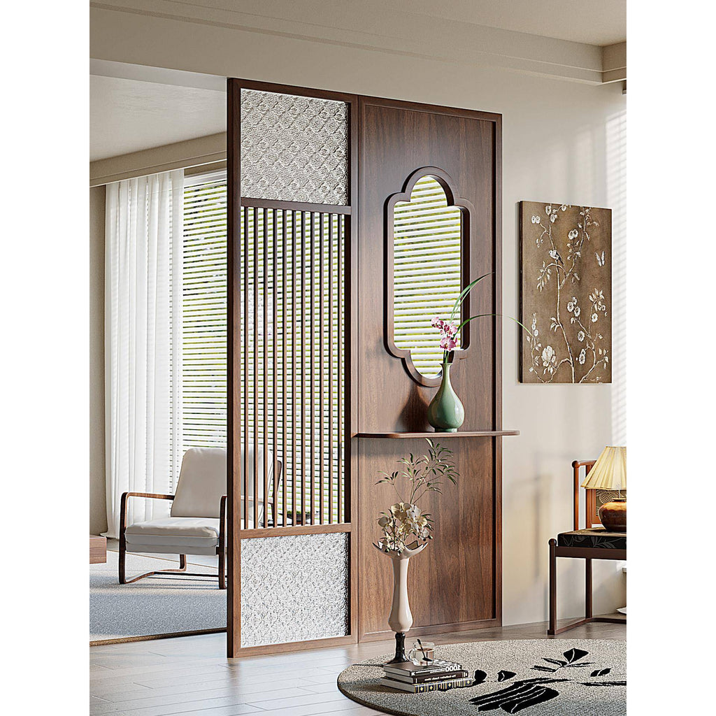 Wood Glass Storage Decorative Divider
