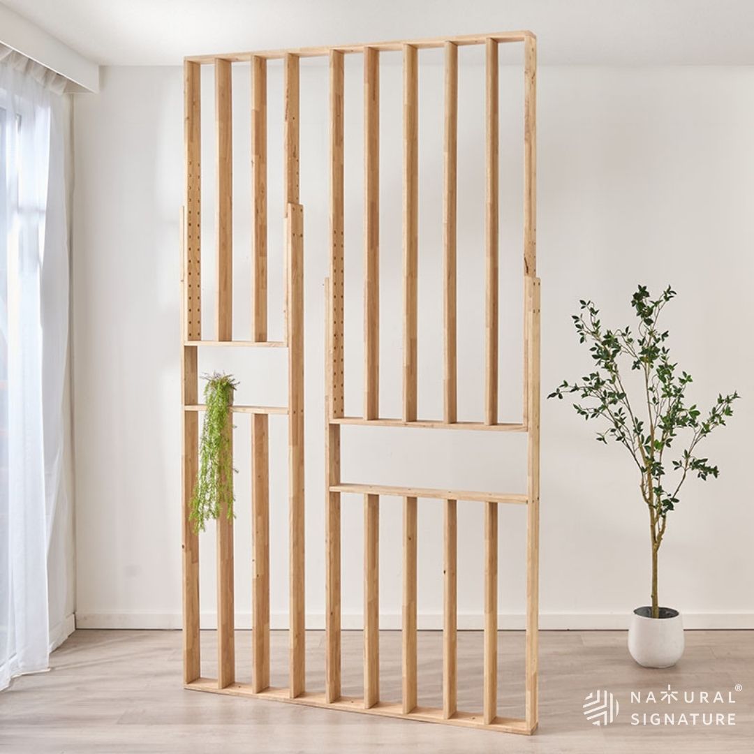 Wood Striped Room Divider