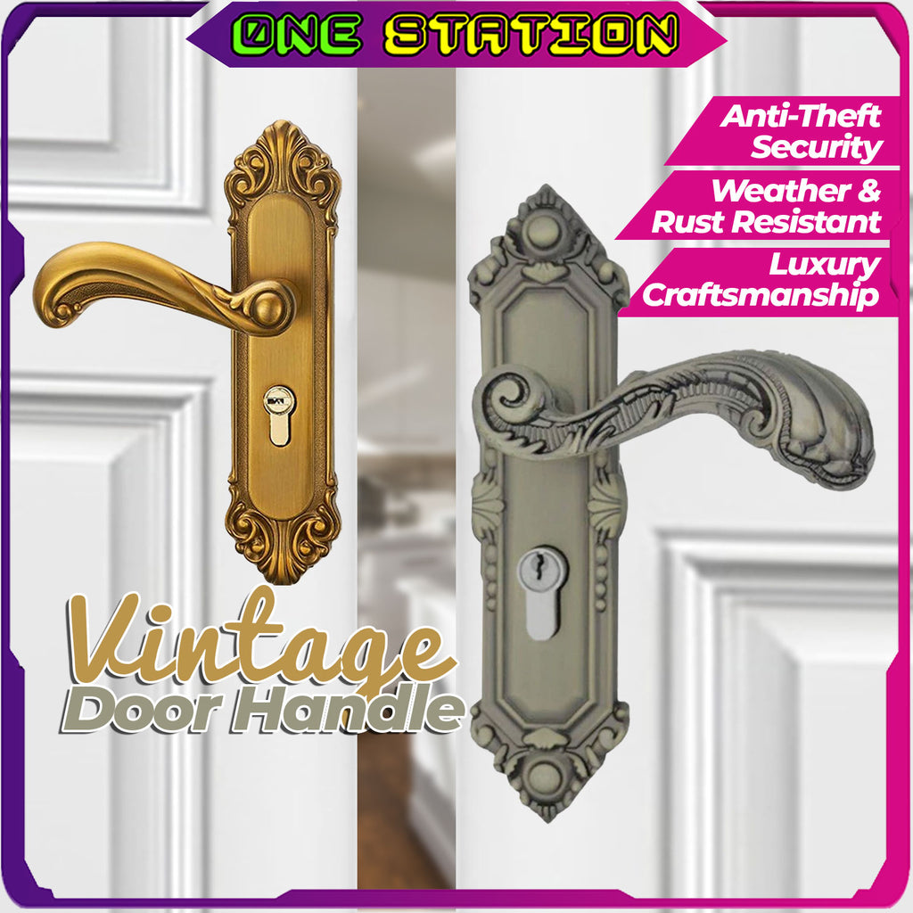 European Antique Aluminum Door Lock Handle Set