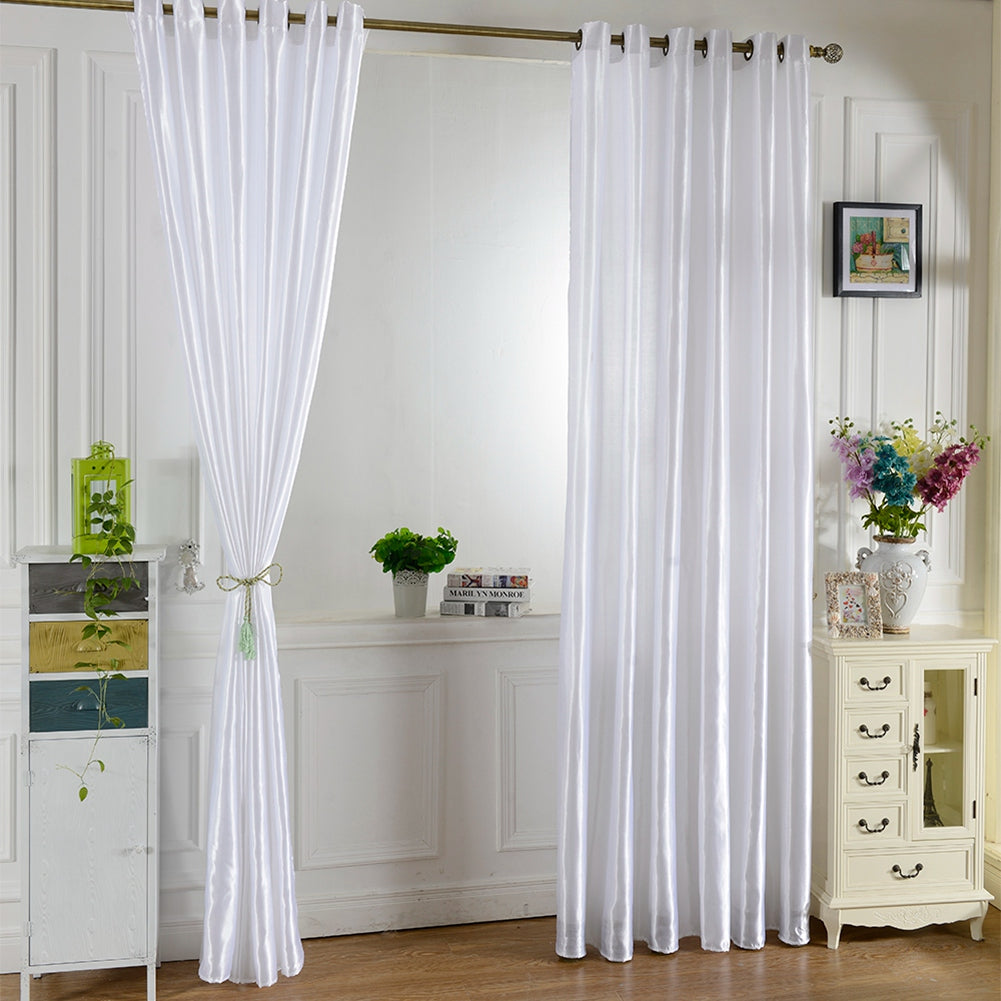 White Korean Blackout Curtain for Home Decor