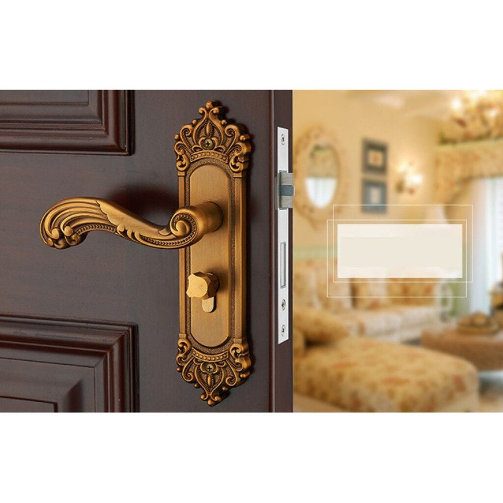 Vintage Mortise Bedroom Door Lever Lock Set