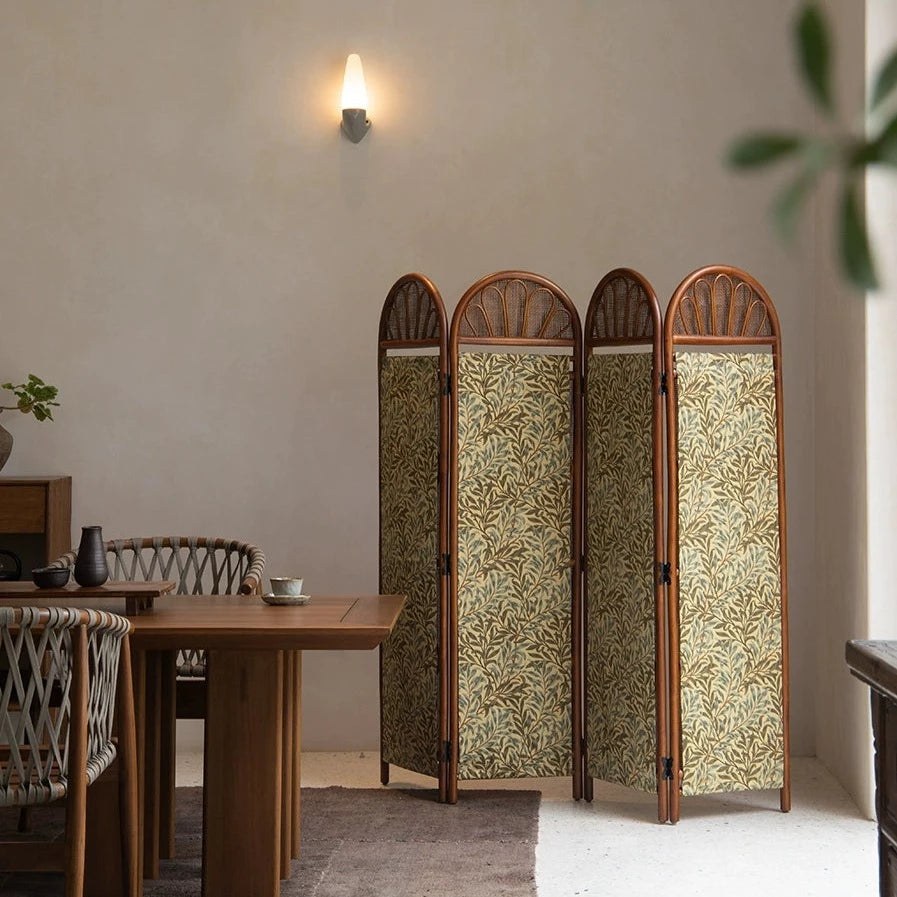 Painted Rattan Room Divider