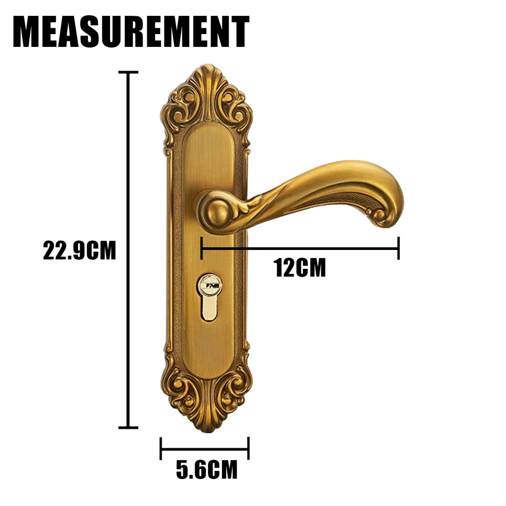 European Antique Aluminum Door Lock Handle Set