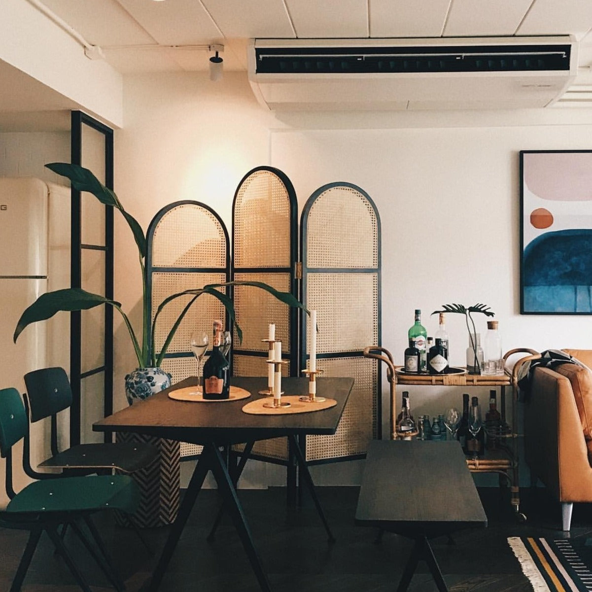 Foldable Rattan Privacy Divider