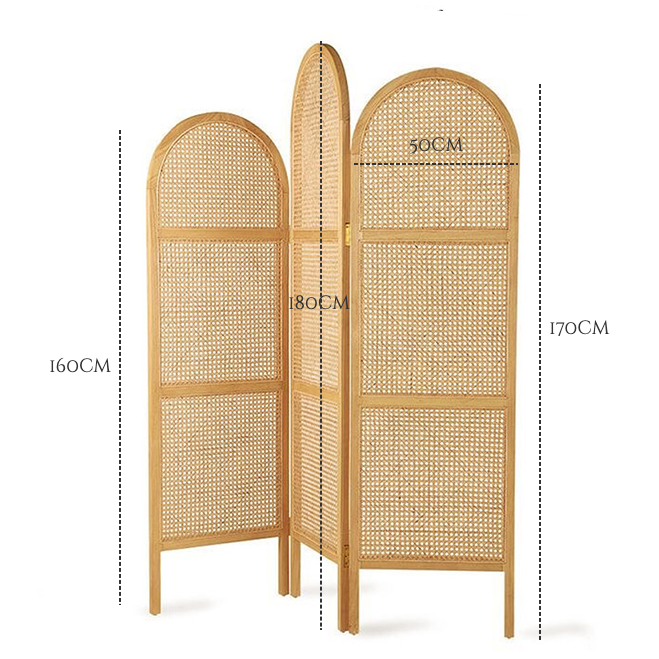 Foldable Rattan Privacy Divider